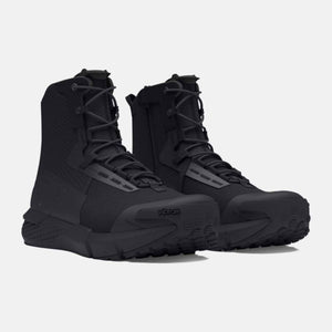 Under Armour black tactical boots with high ankle support and Vibram outsoles