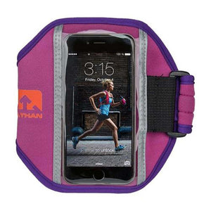 Nathan purple smartphone running armband with clear screen protector