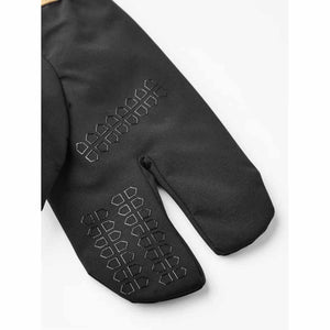 Black Hestra lobster style glove with patterned grip on palm