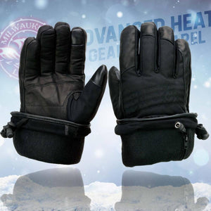 Milwaukee Leather black heated motorcycle gloves with adjustable cuffs