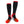 Pair of black and red knee high compression socks with heat indicator graphics on the toes