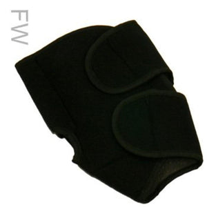 Polar Products black neoprene knee wrap with two adjustable hook and loop straps