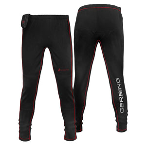 Gerbing black heated base layer pants with red stitching details