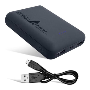 ActionHeat portable power bank with charging cable