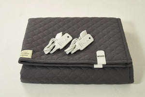 Shield Life quilted grey heating mat with two white wired controllers
