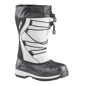 Baffin white and black winter boot with lace up closure and rubber base