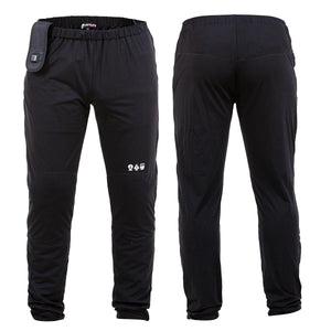 Venture Heat black heated base layer pants shown from front and back views