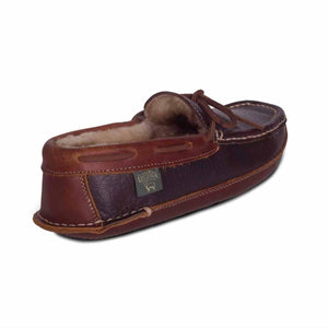 Cloud Nine Sheepskin brown leather moccasin slipper with sheepskin lining