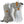 Hestra grey and white leather ski gloves with adjustable wrist strap and carabiner