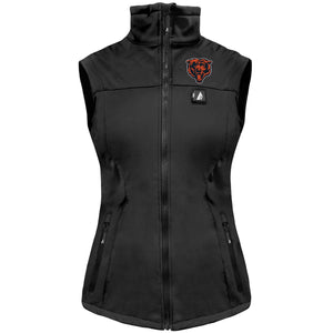 ActionHeat black heated vest with Chicago Bears logo