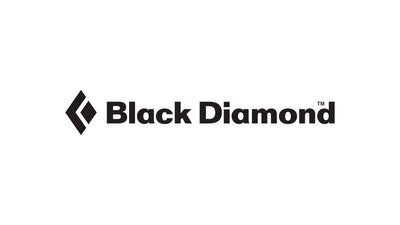 Black Diamond logo featuring a black stylized diamond icon to the left of bold black text 