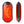Red and black portable hand warmer with a hexagonal pattern and crescent moon logo