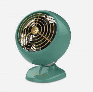 Vornado green retro style desk fan with gold grille
