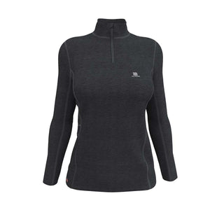 Fieldsheer charcoal grey long sleeve quarter zip base layer top