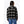 Back view of a person wearing a Mobile Warming black and white plaid flannel jacket with blue jeans