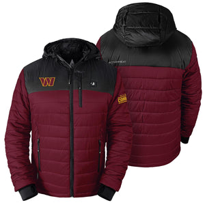 ActionHeat Washington Commanders 5V Men's Colorblock Puffer Battery Heated Jacket