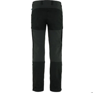 Fjallraven Keb trousers in black and dark grey back view
