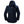 Back view of a navy Helly Hansen hooded rain jacket with HH logo on the shoulder