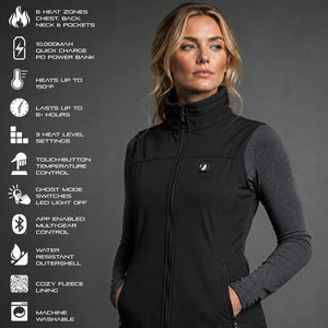 Open Box ActionHeat Pro Series+ Bluetooth Women's Softshell Heated Vest