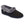 Acorn black slipper with grey faux fur collar