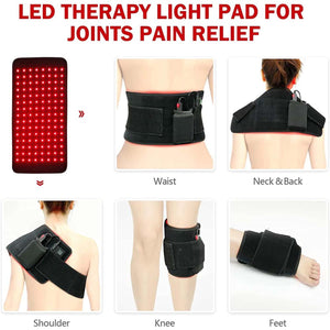 UTK Technology LED therapy light pad applied to waist neck back shoulder knee and feet