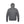 Back view of a grey hooded sweatshirt
