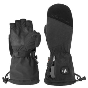ActionHeat black heated fingerless gloves with mitten covers