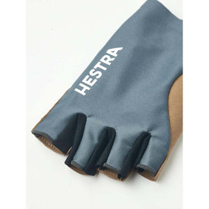 Hestra fingerless cycling glove in grey and tan