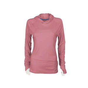 Mobile Cooling long sleeve hooded shirt in dusty rose