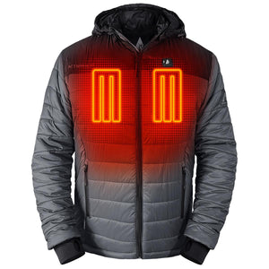 ActionHeat hooded jacket with glowing orange chest heating panels