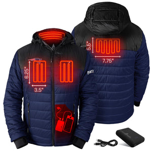 ActionHeat New England Patriots 5V Men's Colorblock Puffer Battery Heated Jacket