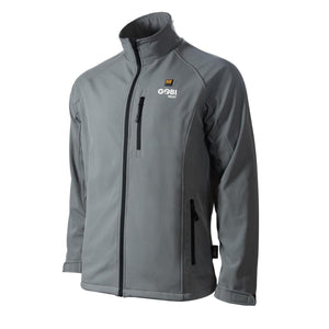 Gobi Heat grey softshell heated jacket with front zipper and chest pocket