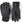 Hestra black leather gloves with adjustable wrist straps