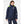 Helly Hansen navy blue sailing jacket with neon yellow hood lining and HH logo