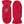 Pair of red Hestra knit mittens with brand logo patch