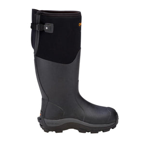Dryshod black waterproof rubber boot with adjustable calf strap