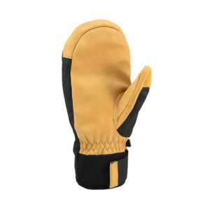 Kombi tan and black leather mitten with elastic wrist