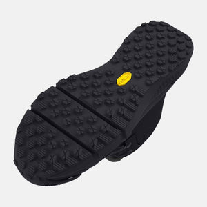 Under Armour black shoe outsole with Vibram tread pattern