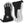 Hestra black and white leather ski gloves with adjustable wrist straps