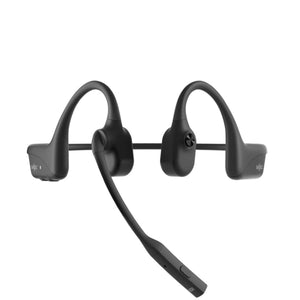 Black Shokz bone conduction headphones with a boom microphone