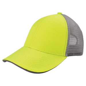 Glowear high visibility yellow baseball cap with grey mesh back