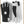 Hestra black and white leather gloves with adjustable wrist straps