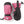 Hestra pink and black insulated mittens with adjustable wrist straps