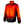 Red and black heated jacket with visible orange heating elements on the chest and collar