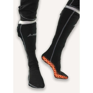 FNDN black heated socks with red heating elements visible on the sole