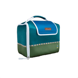 Kanga Coolers insulated soft cooler bag in teal and green with white trim