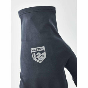 Black Hestra glove with brand logo patch