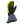 Grey and neon yellow winter glove with black leather palm