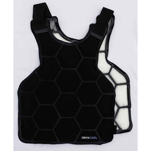 Onyx Cool black cooling vest with a hexagonal grid pattern