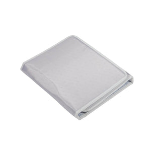 Folded light grey textured blanket